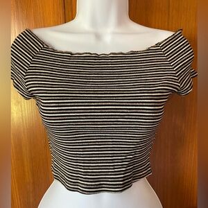 Brandy Melville Off The Shoulder Striped Crop-Top